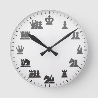 Chess Thned Wall Clock Rund Klocka