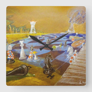 Chess-tid Fyrkantig Klocka