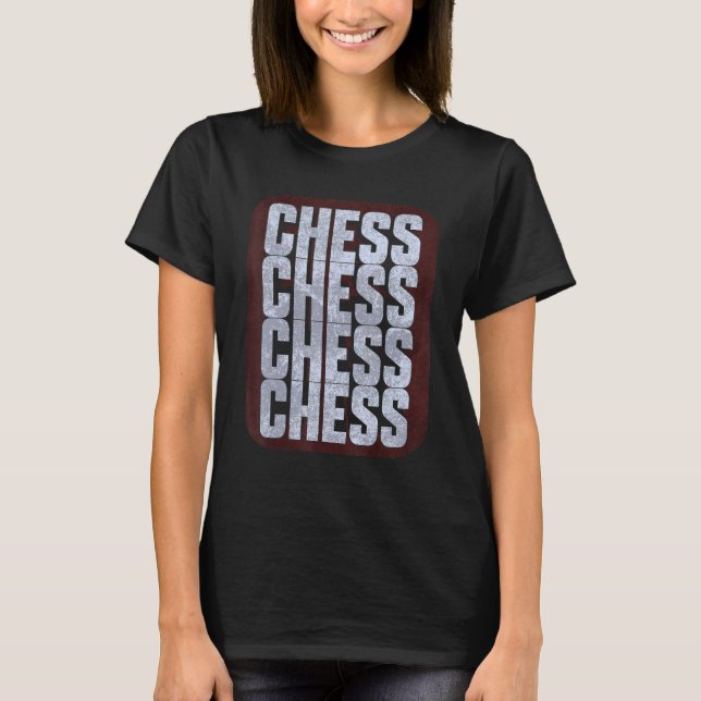 Chess Tont Block 3D Script Chess är Strategi T Shirt (Framsida)