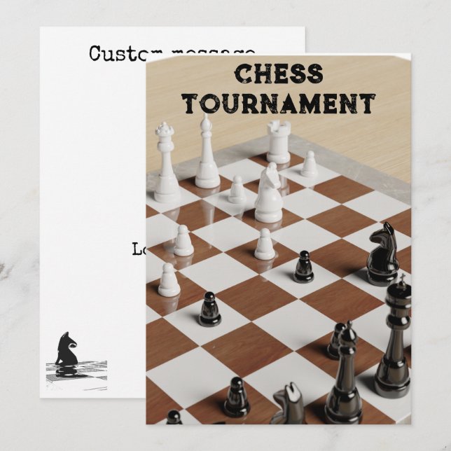Chess Tournament Art Inbjudningar (Fram/baksida)