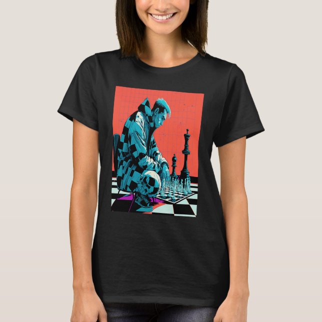 Chess Tournament Fans Retro Pop Chess Player  1 T Shirt (Framsida)