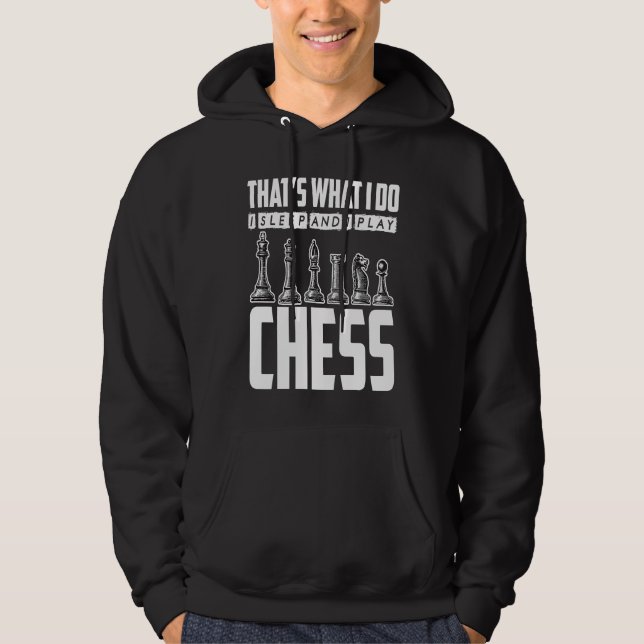 Chess Trainer Chess Playing Hoodie (Framsida)