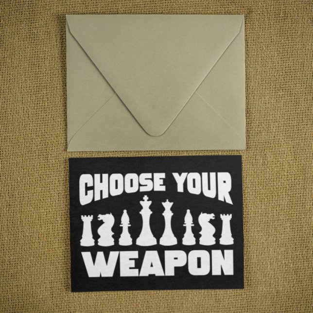 Chess Välj ditt vapen Chess Delar Vykort (chess choose your weapon)