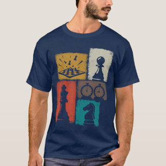 Chess Vintage Collage Player Grandmaster Board Gam T Shirt