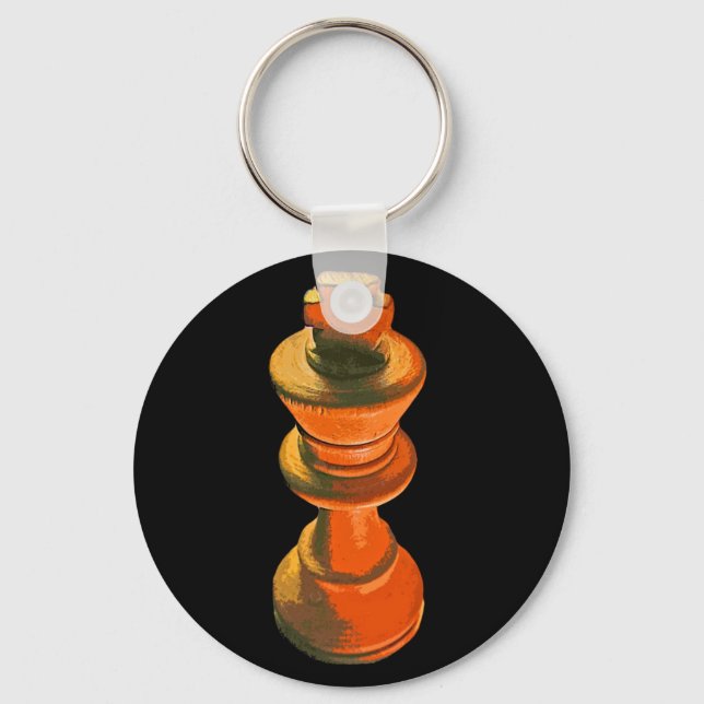 Chess, Vit Kung, Styliserad (1) Nyckelring (Framsida)