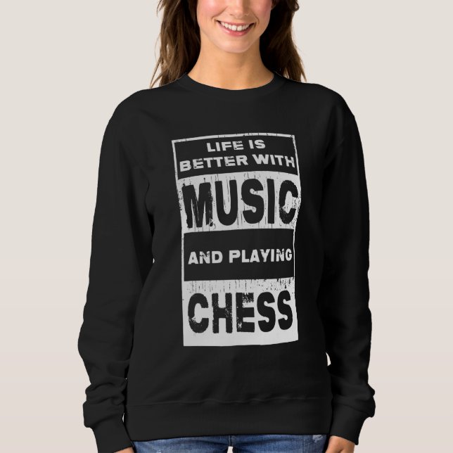 Chess   With Music & Playing Chess T Shirt (Framsida)