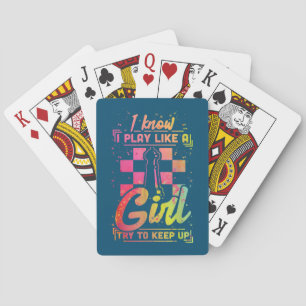 Chess Women Queen Chessfield Team spelar som en fl Casinokort