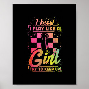 Chess Women Queen Chessfield Team spelar som en fl Poster