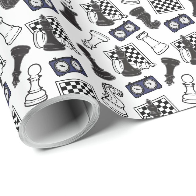 Chess Wrapping Papper Presentpapper (Rullad Hörn)