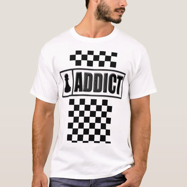 ChessAddict w/board Tee Shirt (Framsida)