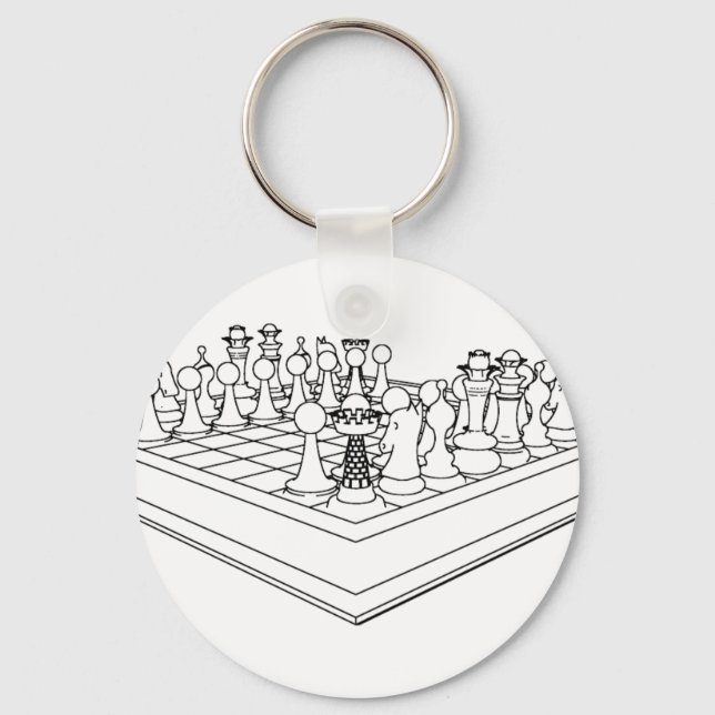 Chessboard & Chess Delar: Nyckelring (Framsida)