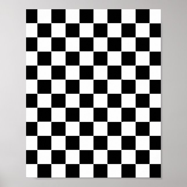 Chessboard för Chess-Checkers för kontrollerad Fla Poster (Framsidan)