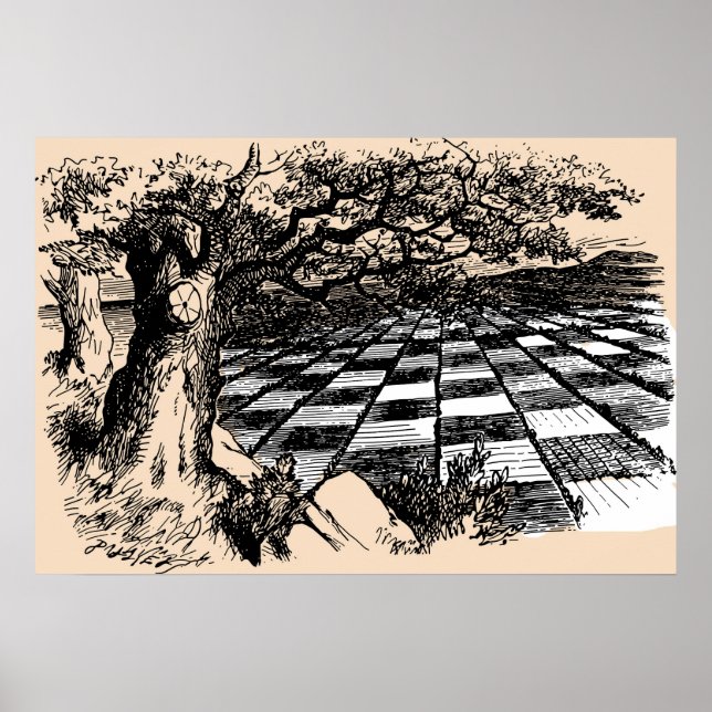Chessboard genom Tittar glas Poster (Framsidan)