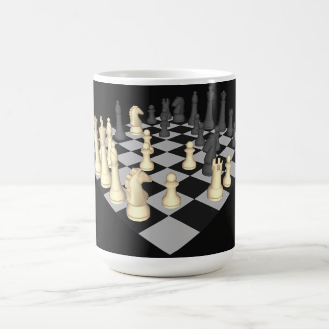 Chessboard med Chess Delarare - Anpassningsbar Mug Kaffemugg (Center)