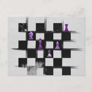 Chessboard och Amethyst Chess Biet-sammansättning Vykort