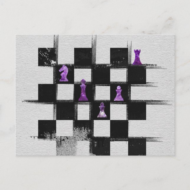 Chessboard och Amethyst Chess Biet-sammansättning Vykort (Framsida)
