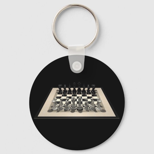 Chessboard och Chess Delar: Nyckelkedjor Nyckelring (Framsida)