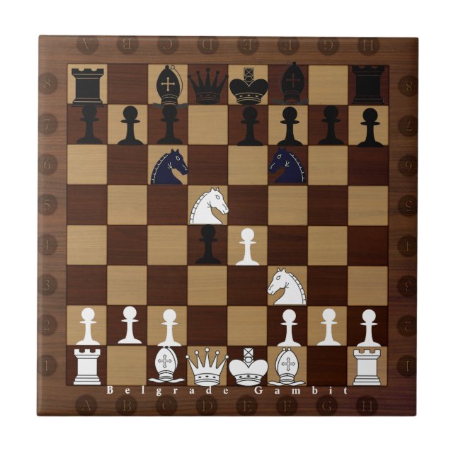 Chessboard Open Belgrad Gambit Kakelplatta (Framsidan)