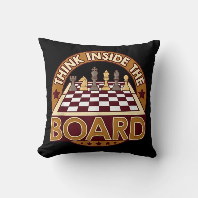ChessBoard Quote Chess Player Thinking Game Board Kudde (Framsida)