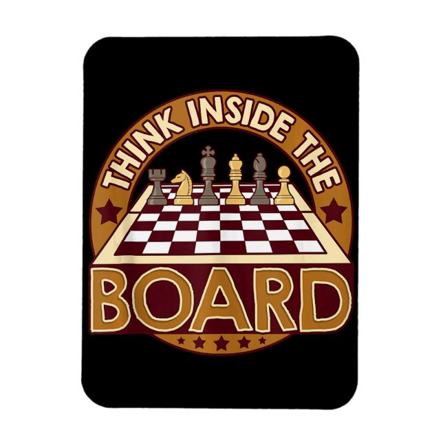 ChessBoard Quote Chess Player Thinking Game Board Magnet (Vertikal)
