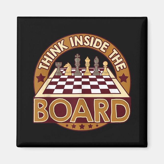 ChessBoard Quote Chess Player Thinking Game Board Magnet (Framsidan)