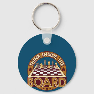 ChessBoard Quote Chess Player Thinking Game Board Nyckelring