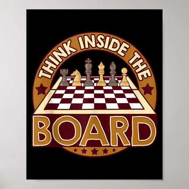 ChessBoard Quote Chess Player Thinking Game Board Poster (Framsidan)