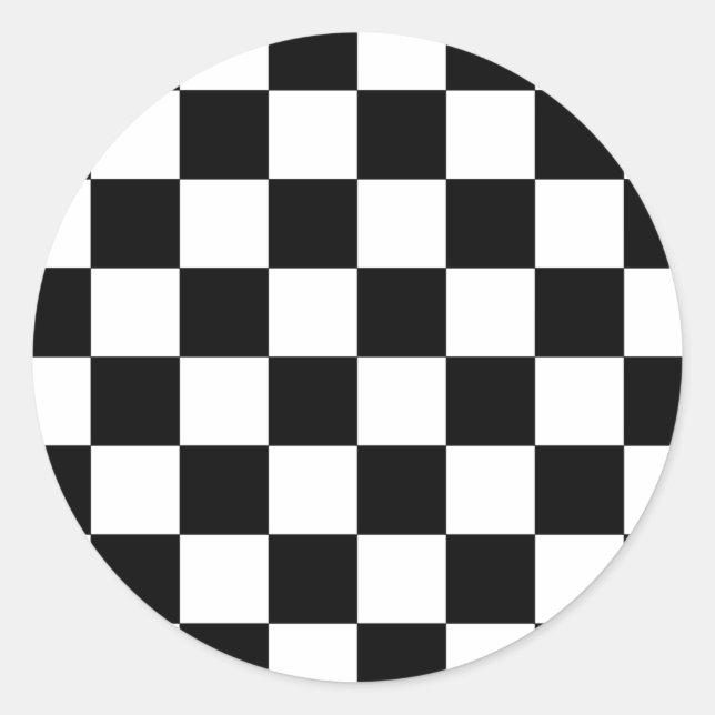 Chessboard Runt Klistermärke (Framsida)