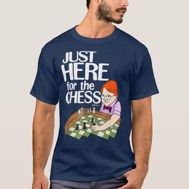 Chesscom bara här för schack Funny Nerdy Fläkt T Shirt (Framsida)