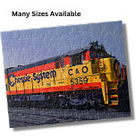 Chessie Diesel Locomotive Engine Tåg Railroad Pussel<br><div class="desc">Gult Orange Chessie Diesel Loco Tåg Puzzle - se min butik för fler underbara Tåg-gåvor</div>