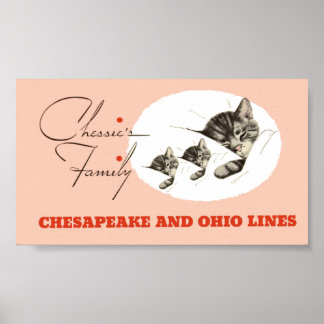 Chessie, Railroad Kitten och hennes barn Poster
