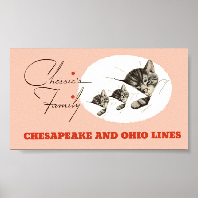 Chessie, Railroad Kitten och hennes barn Poster (Framsidan)