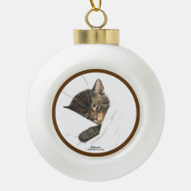 Chessie the Kitten Ceramic Boll Ornament