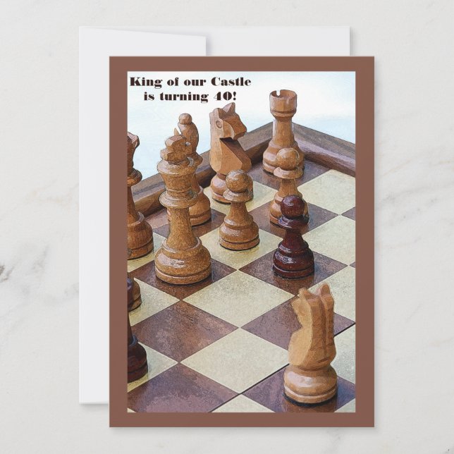 Chessmen Födelsedagsfest inbjudan (Framsida)