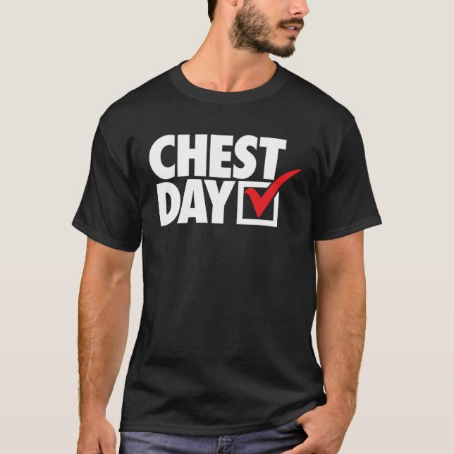 CHEST DAY checkmark workout gym routine exercise f T Shirt (Framsida)