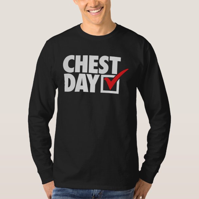 CHEST DAY checkmark workout gym routine exercise f T Shirt (Framsida)