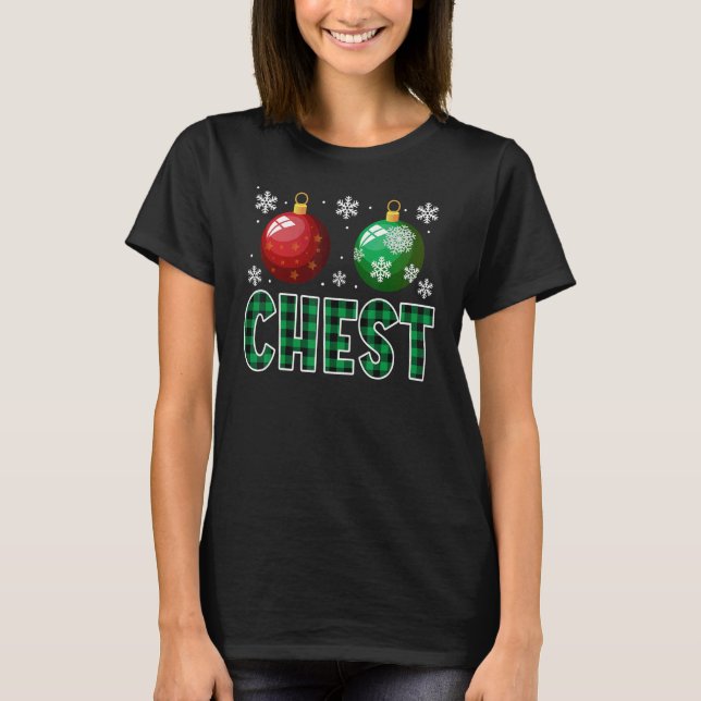 Chest Nöt jul T Shirt Matching Couple Chest (Framsida)