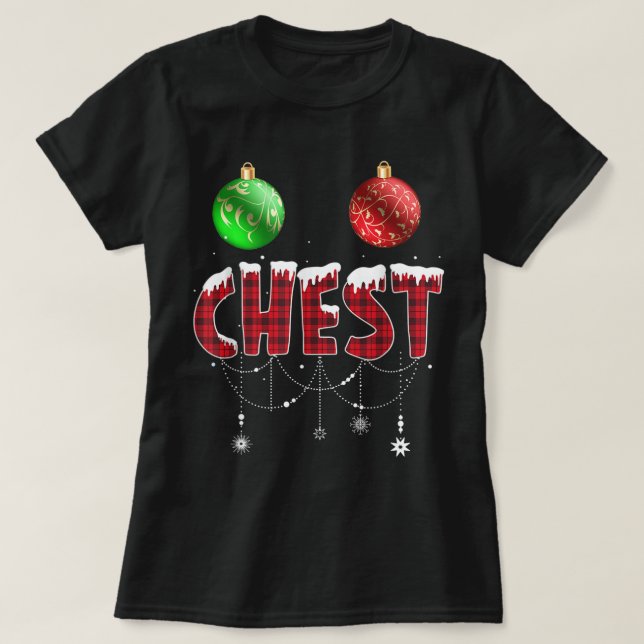 Chest Nöt jul T Shirt Matching Couple Chest (Design framsida)