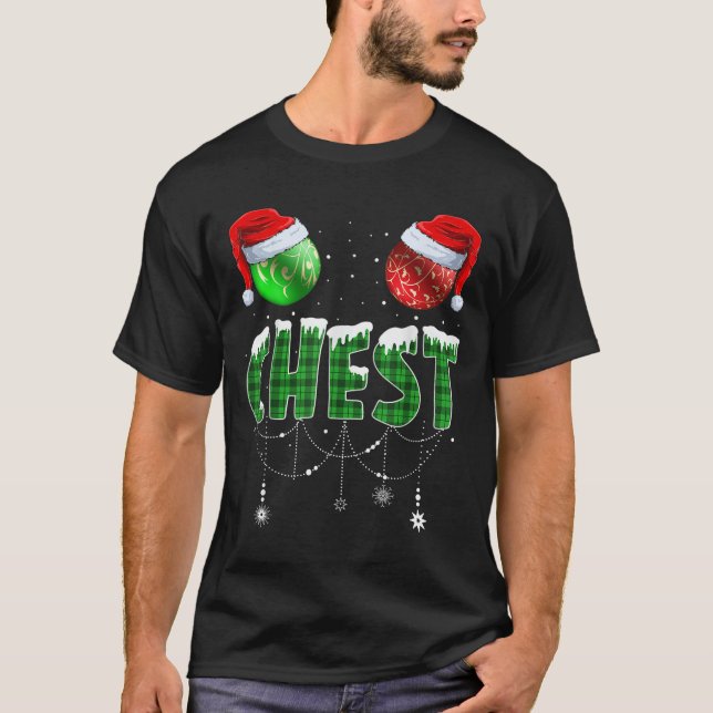 Chest Nöt jul T Shirt Matching Couple Chest (Framsida)