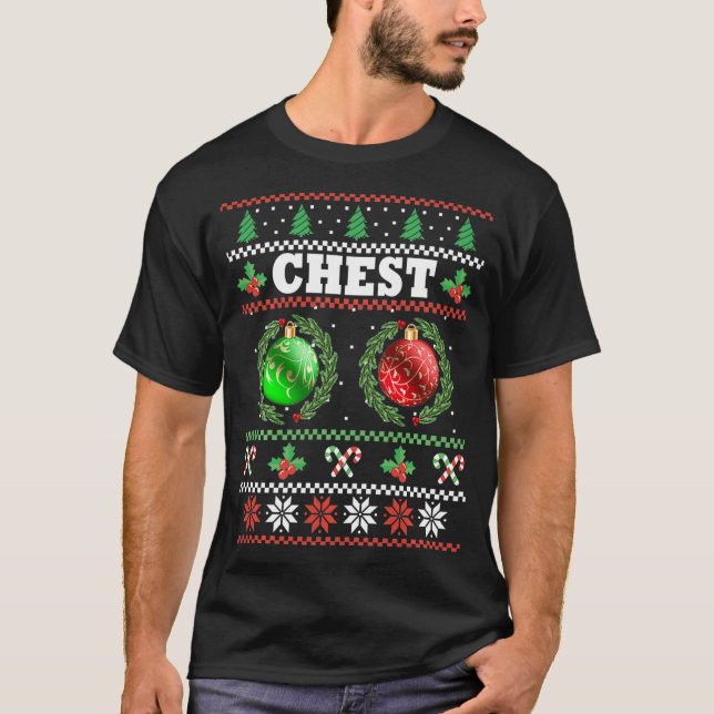 Chest Nöt jul T Ugly Matching par Chest T Shirt (Framsida)