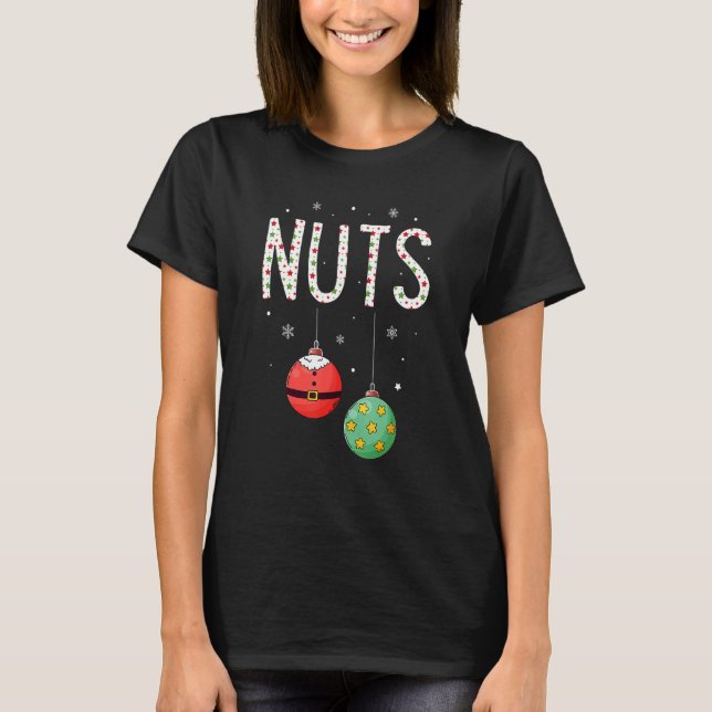 Chest Nöt Matchande jul-Par-kastanjer N T Shirt (Framsida)