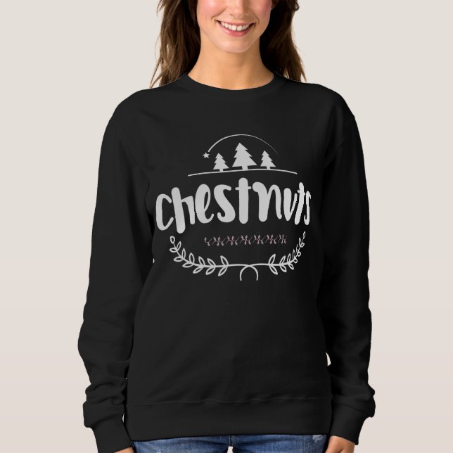 Chest Nöt Matching Chestnut jul Par Nu T Shirt (Framsida)