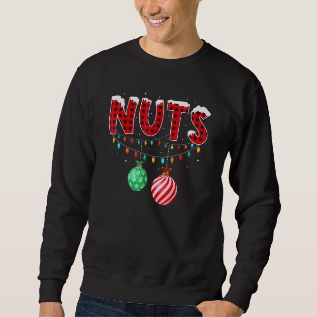 Chest Nöt Matching Chestnut Plade Jul Cou Lång Ärmad Tröja (Framsida)