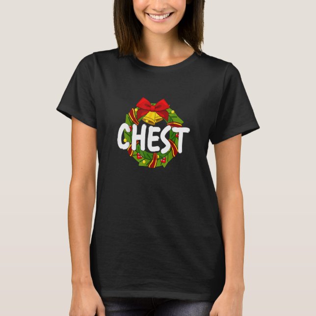 Chest Nöt Matchning av Par-kastanjer från jul T Shirt (Framsida)