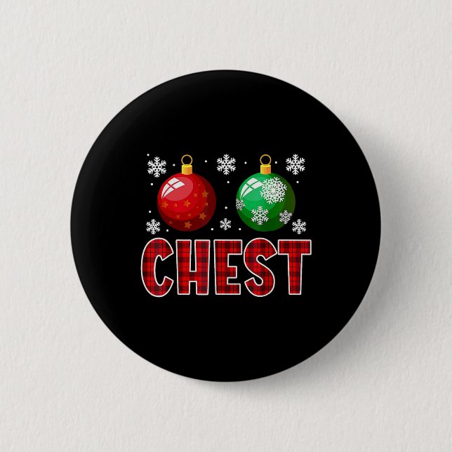 Chest Nöt Roligt Matching Chestnut jul par Knapp (Framsida)