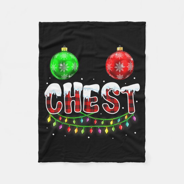 Chest Nuts Christmas Funny Matching Couple Chestnu Fleecefilt (Framsidan)
