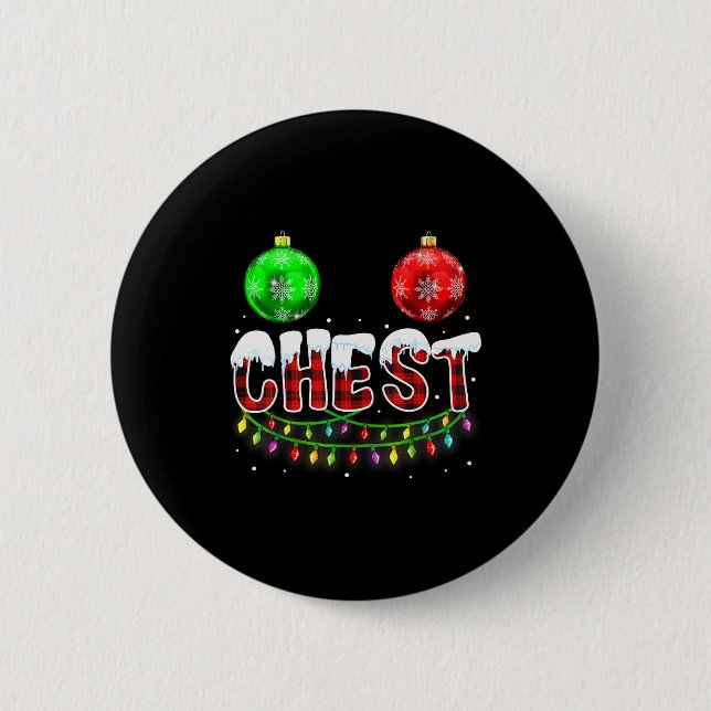Chest Nuts Christmas Funny Matching Couple Chestnu Knapp (Framsida)