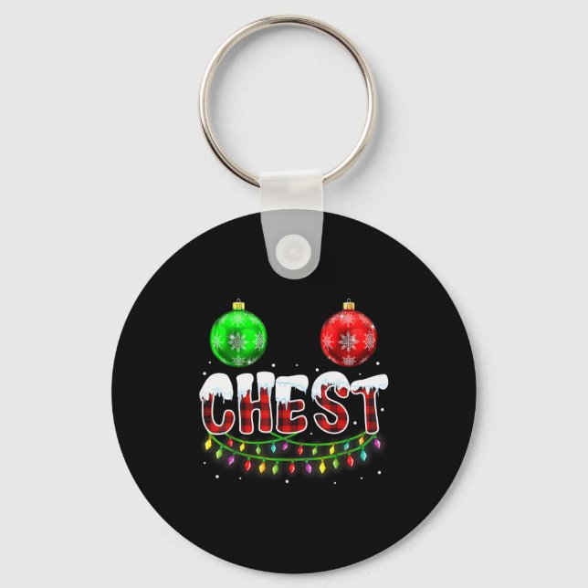 Chest Nuts Christmas Funny Matching Couple Chestnu Nyckelring (Framsida)