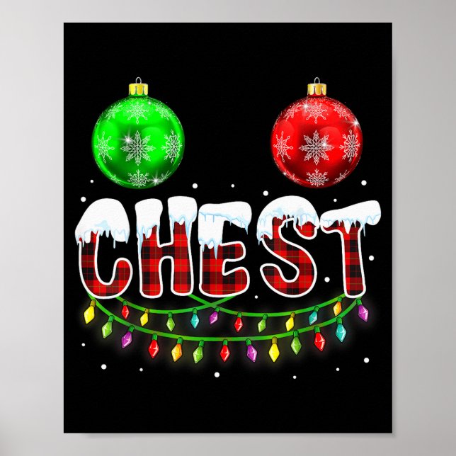 Chest Nuts Christmas Funny Matching Couple Chestnu Poster (Framsidan)