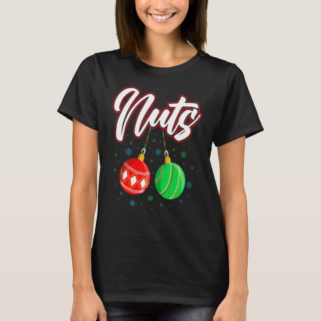 Chest Nuts Christmas Funny Matching Couple Chestnu T Shirt (Framsida)